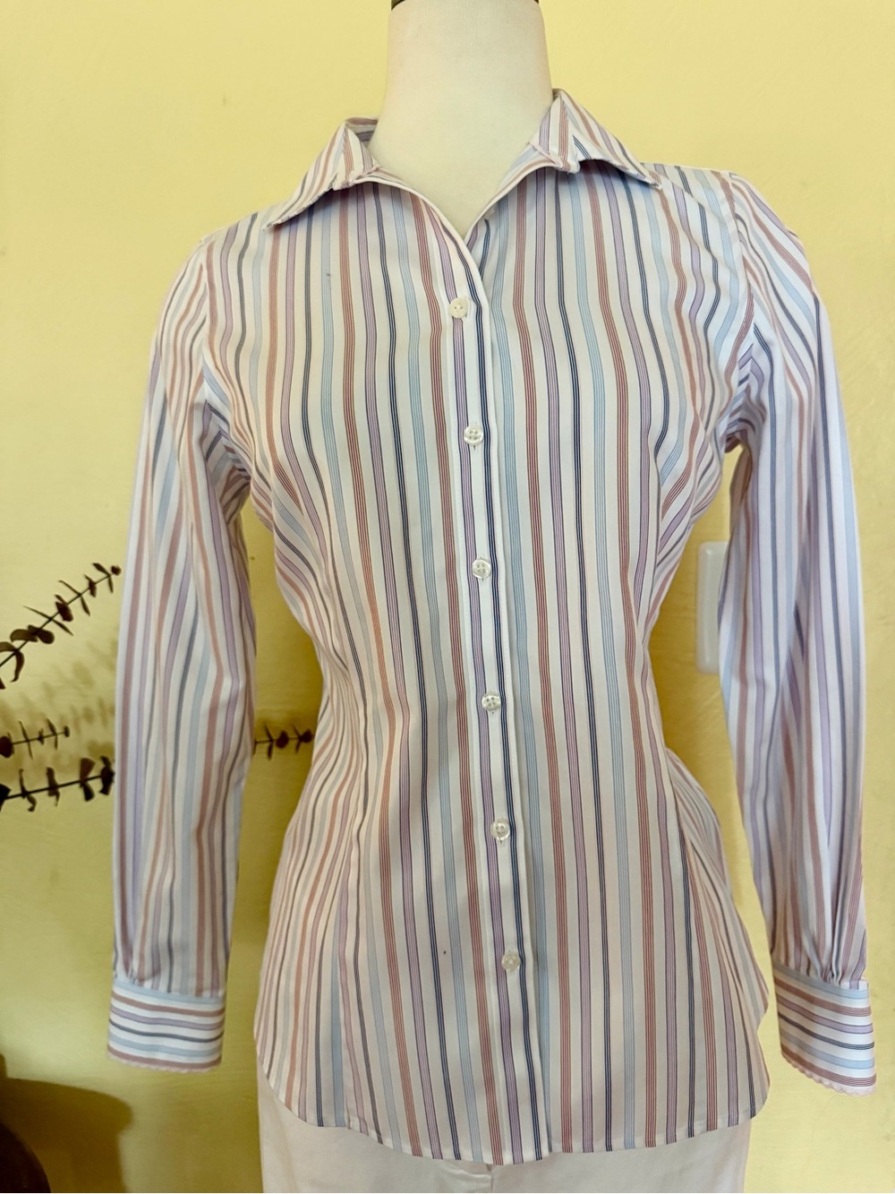 Brooks Brothers Women's Striped Button-Down Shirt in Pink and Blue